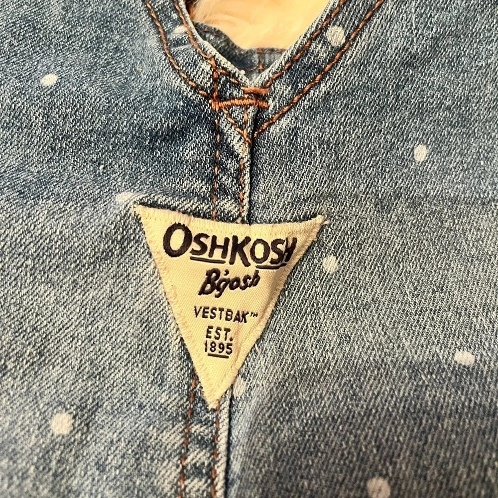 Denim Polka Dot Overalls oshkosh vestbak 3t